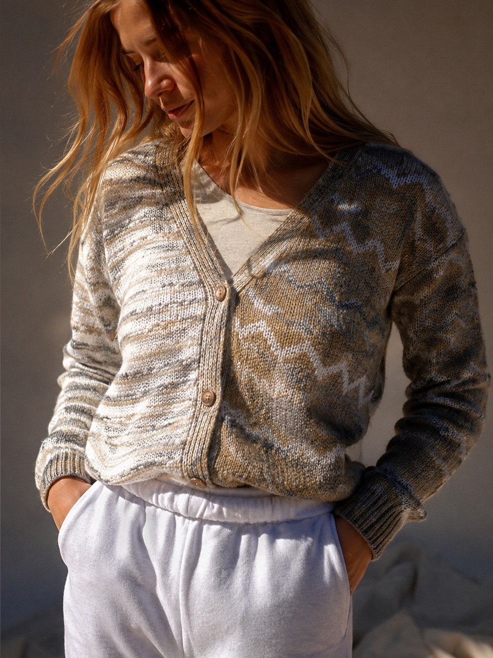 NWT John + Jenn Harriet Sandstorm Chunky Cardigan | Large